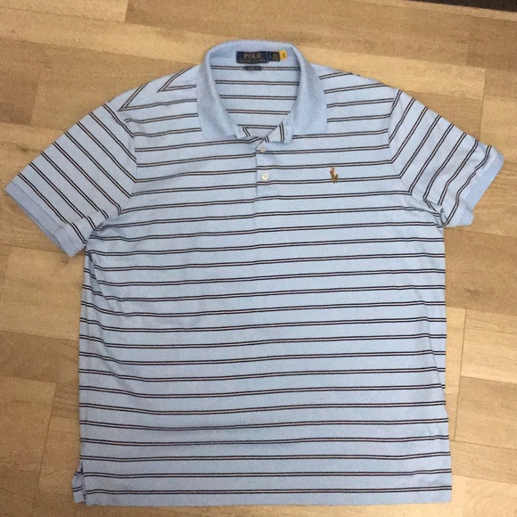 Men's Classic Fit Stripe Polo Shirt In Elite Blue - Picture 2 of 4